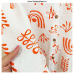 خرید مانتو لنین چاپی نارنجی